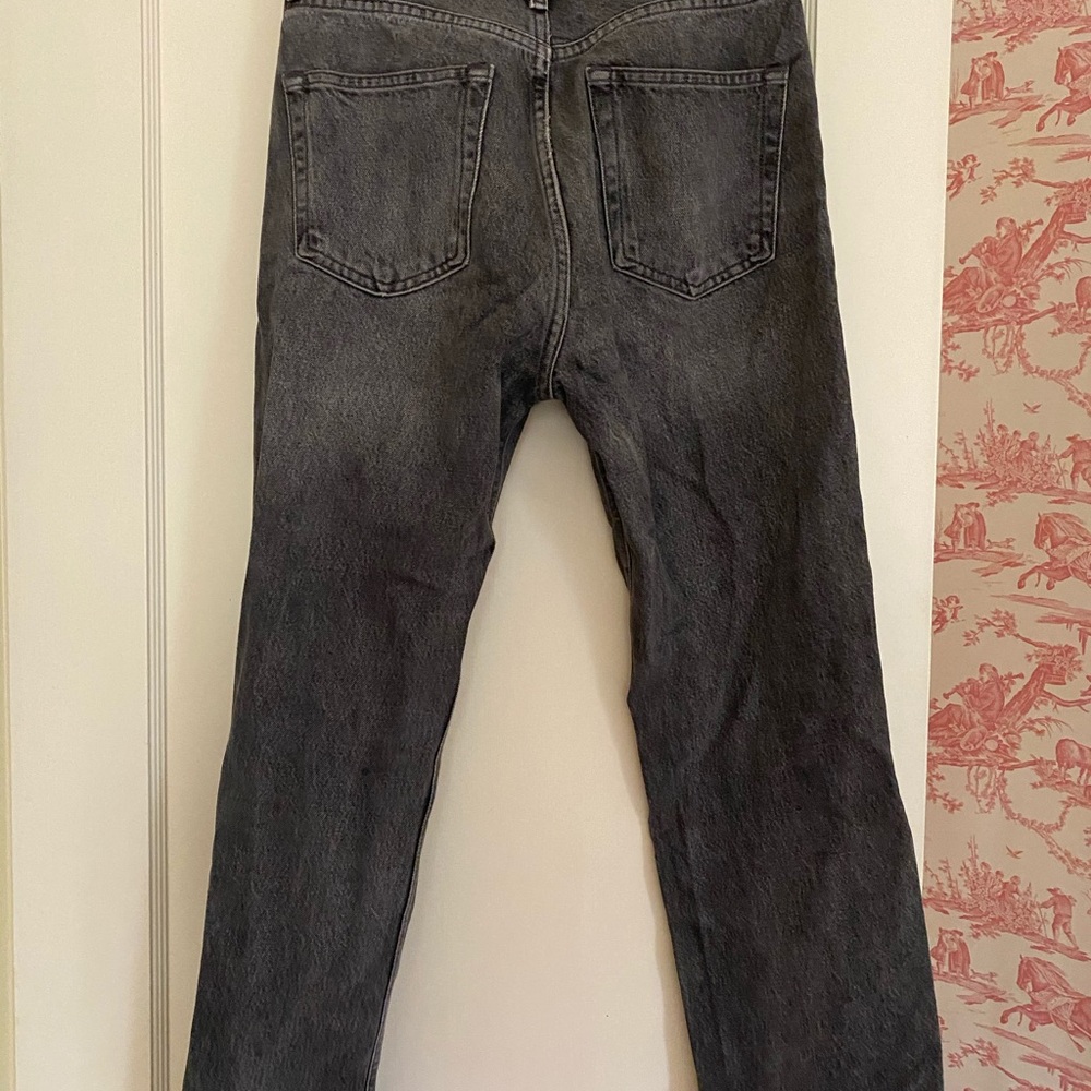 Zara distressed straight leg jeans